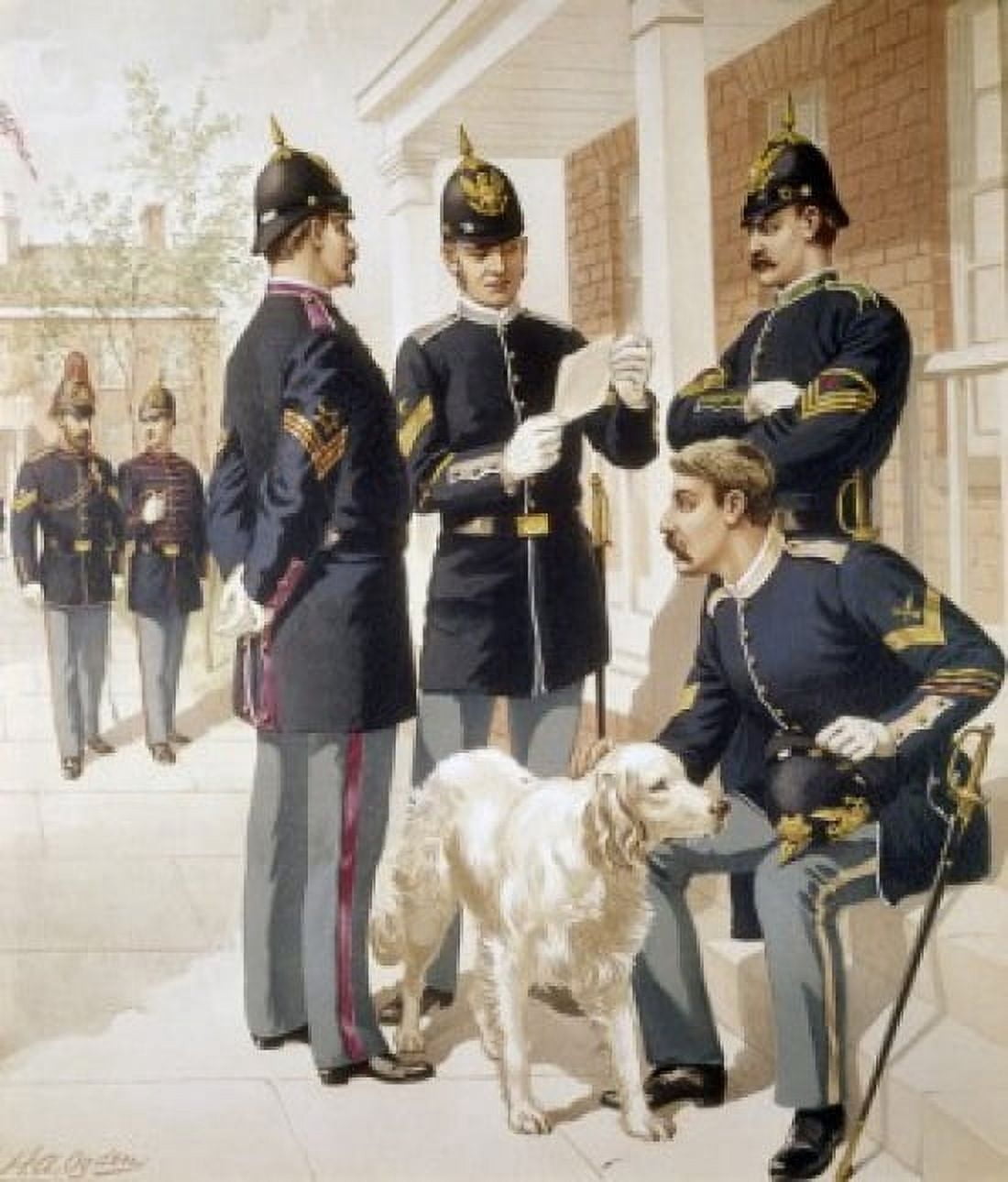 Non-Commissioned Officers from Staff Corps by Henry Alexander Ogden (1856-1936) Canvas Art - Henry Alexander Ogden (18 x 24)