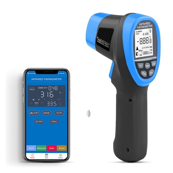 Non-Contact Digital Infrared Thermometer -58~1472 with Bluetooth for Instant Read in HVAC ,Comprehensive Data Display