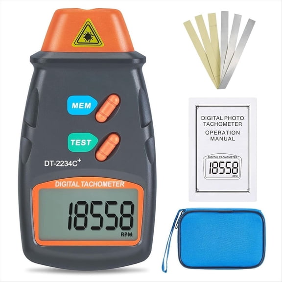 Non Contact Digital Laser Photo Tachometer, Handheld RPM Tester Gauge 2.5RPM~99999 Rotation Speed Measuring Tool