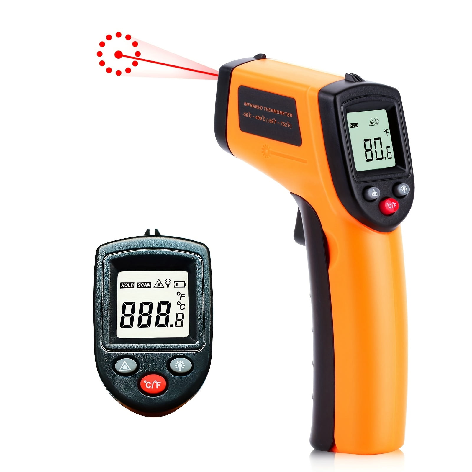 Non-Contact Digital Laser Thermometer Gun for Cooking, Grilling, Oven, Frying & Repairs, -58°F to 716°F