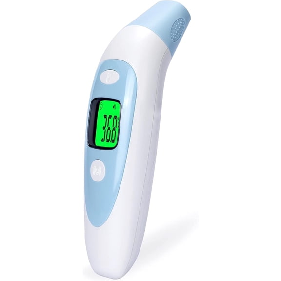 Non Contact Digital Thermometer for Adults Kids,Ear & Forehead Thermometer with Object Temperature,3-Color Backlight