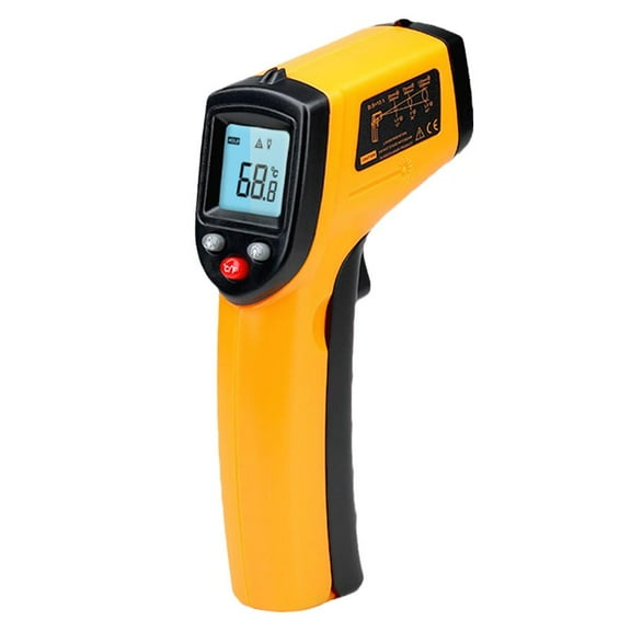 Non-Contact Infrared Thermometer -50 to 400C for Industrial Use, Precise Digital Pyrometer with LCD Display, Fahrenheit/Celsius Switchable