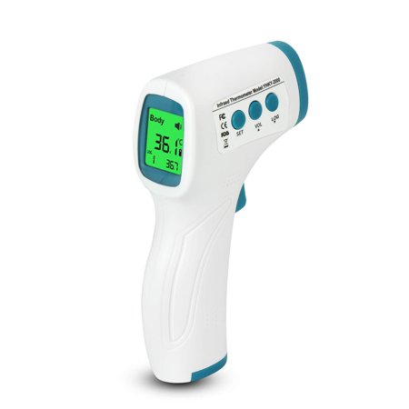 Non Contact Smart Sensor Accurate Instant Reading Ear Forehead Thermometer LED Display Ear Temperature Measure with Fever Alarm Hand-held Digital Infrared Temperature for Baby Kids Adults (Blue)
