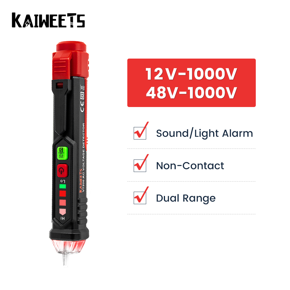 NonContact Voltage Tester Pen 12V1000V/48V1000V, Live/Null Test