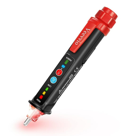 Non-Contact Voltage Tester, Voltage Detector Dual Range AC 12V/48V-1000V, Circuit Tester with Buzzer Alarm, Electrical Tester, Live/Null Wire Tester with Pocket Clip, Wire Breakpoint Finder