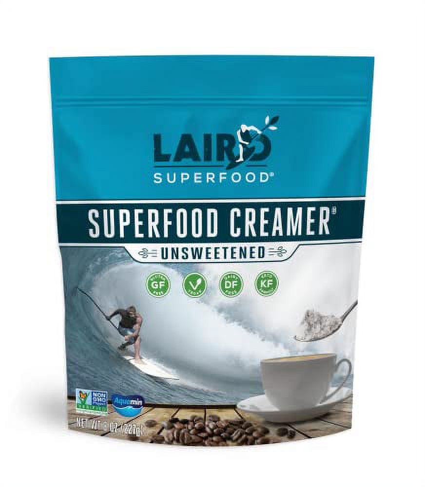 NonDairy Unsweetened Superfood Coconut Powder Coffee Creamer, No Sugar