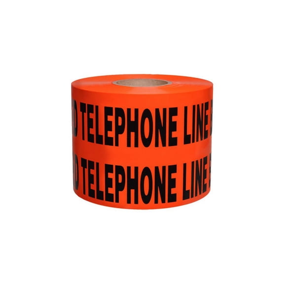 Non-Detectable Underground Tape - Caution Buried Telephone Line Below - 6" X 1000 Ft Roll (4 Roll/Case)