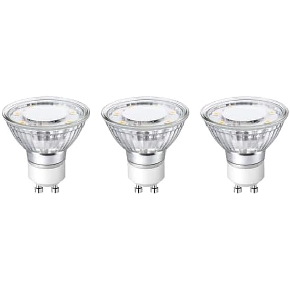 Non-Dimmable GU10 LED Light Bulbs, 2700K Soft Warm Light GU10 Bulb Replacement for Recessed Track Lighting, 4W LED Bulbs with 100°Flood Beam for Kitchen, Range Hood, Living Room, Bedroom, 3 Pack
