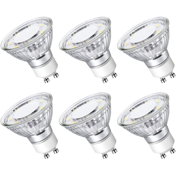 Non-Dimmable GU10 LED Light Bulbs, 2700K Soft Warm Light GU10 Bulb Replacement for Recessed Track Lights, 4W LED Bulbs with 100Flood Beam for Kitchen, Ran Hood, Living Room, Bedroom, 6 Pack