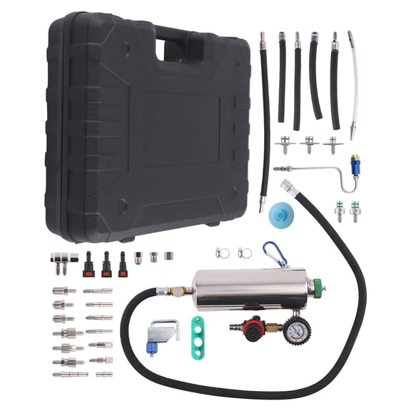 Non-Dismantle Fuel Injector Cleaning Kit, 140PSI Gasoline Fuel System Cleaner Tool with Adapter Kit for US, EU, Asian Cars & Light Trucks, SKU 63524862, Black Professional Set