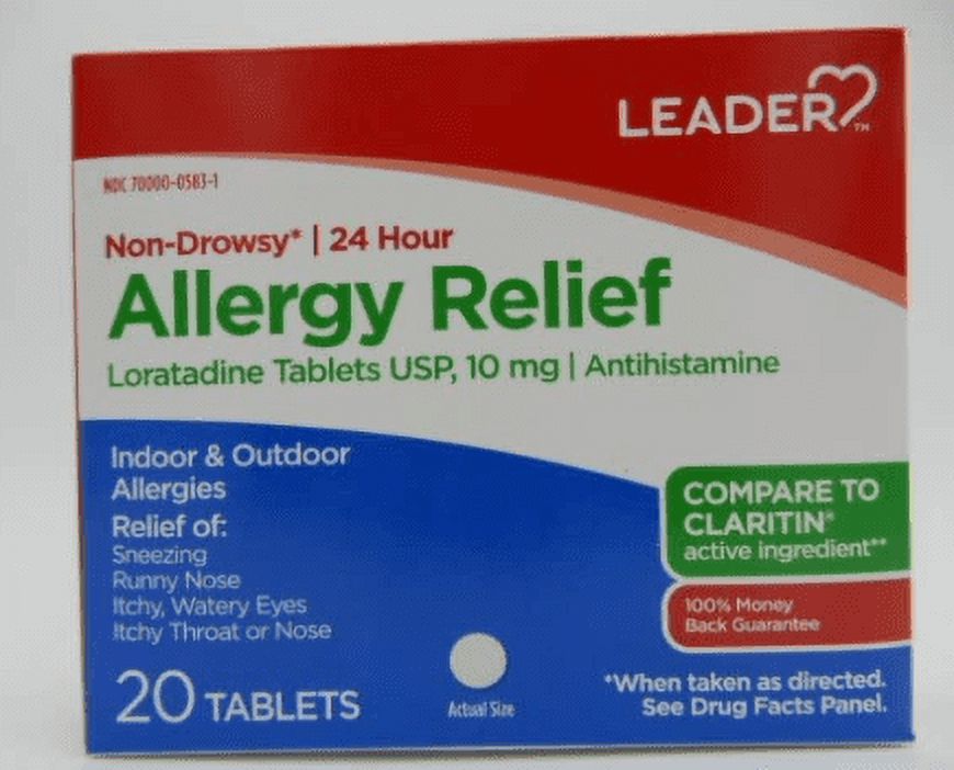 NonDrowsy 24Hr Allergy Relief Loratadine Tablets 10mg, 20 Tablets
