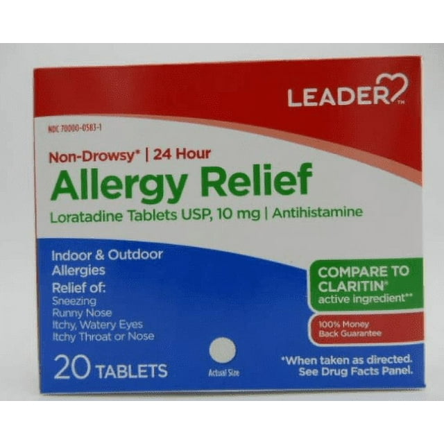 NonDrowsy 24Hr Allergy Relief Loratadine Tablets 10mg, 20 Tablets