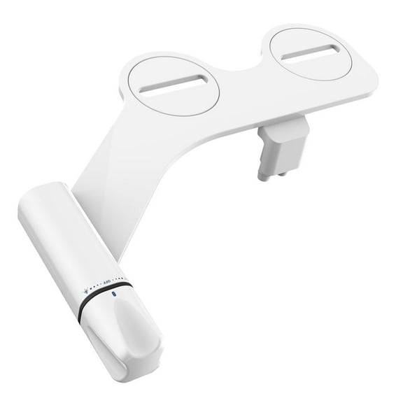 Waxgamo Ultra-Slim Bidet Attachment for Toilet - Frontal & Rear Wash Self-Cleaning Nozzles with Adjustable Cold Water Pressure and Stainless Steel Inlet, Easy Install, White