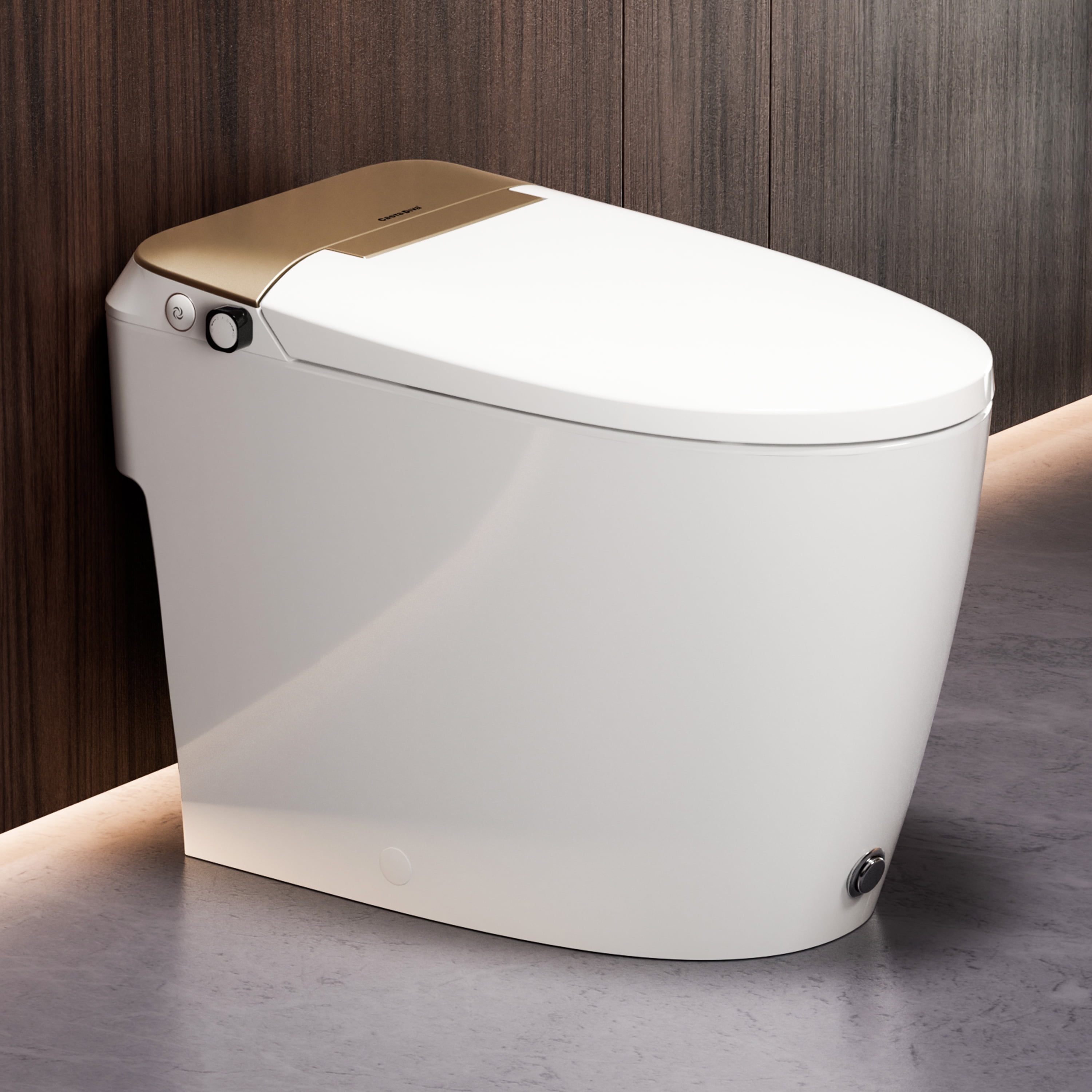Casta Diva Non-Electric Bidet Toilet, MAP 1000g Powerful Flush Smart Toilet with Lady/Rear Wash, Foot-kick Flush, ADA Comfort Seat Height (Power Free)