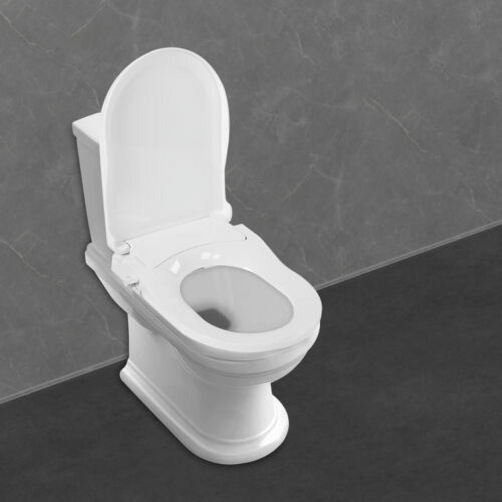Non-Electric Bidet Toilet Seat Dual Nozzle Fresh Water Spray D-Shape