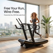 Efficraft 8-Level Resistance Non-Electric Curved Manual Treadmill with LCD Display for Home and Gym