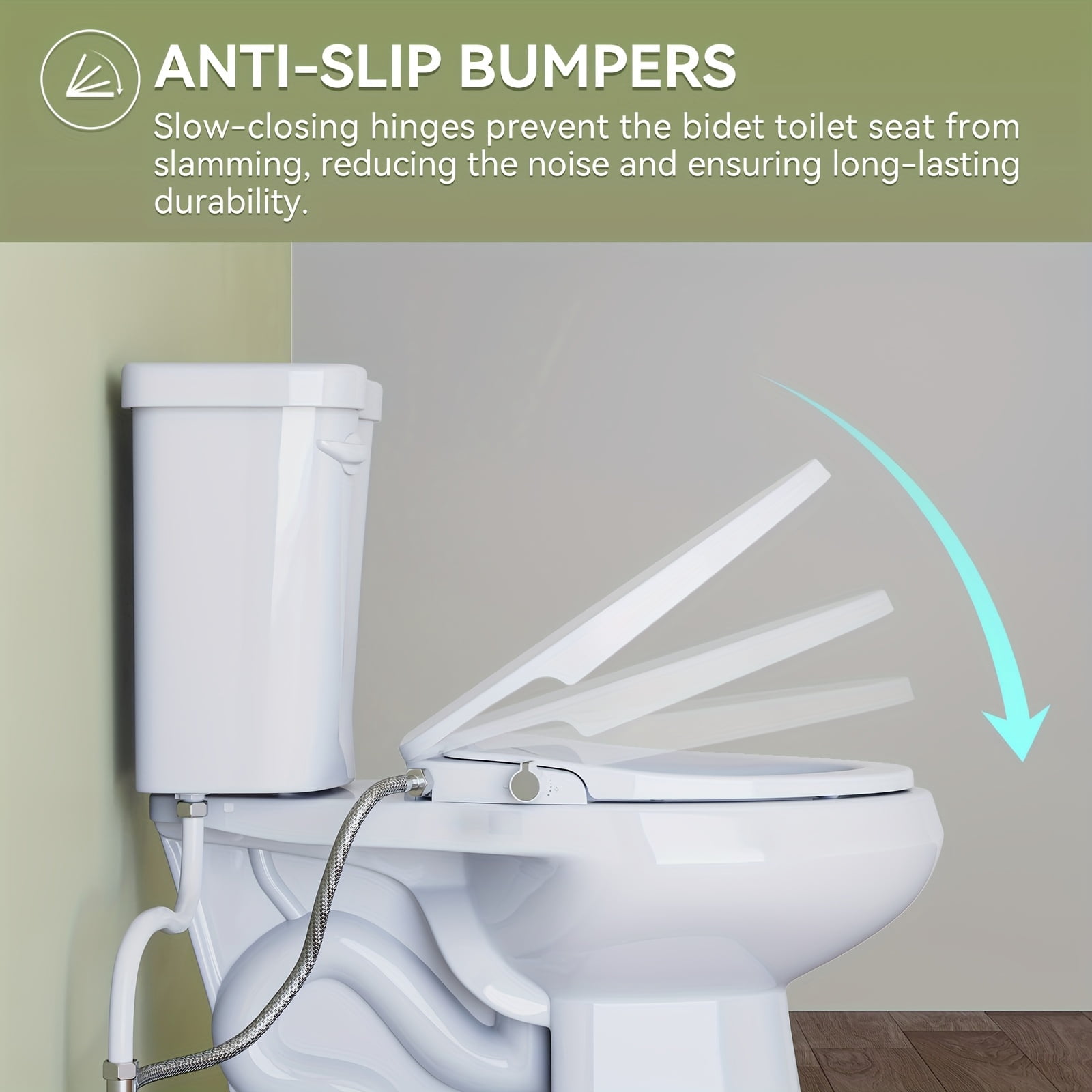 Non-Electric Bidet Toilet Seat - Dual Nozzle With Self-Cleaning & Gentle-Close
