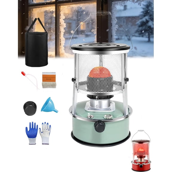 2026 New Portable Kerosene Stove Heater for Indoor Use,Red Kerosene Heaters with Stove Bag,Non Electric Heater, Stainless Steel Oil Heater, with Storage Bag and Accessories (Green)