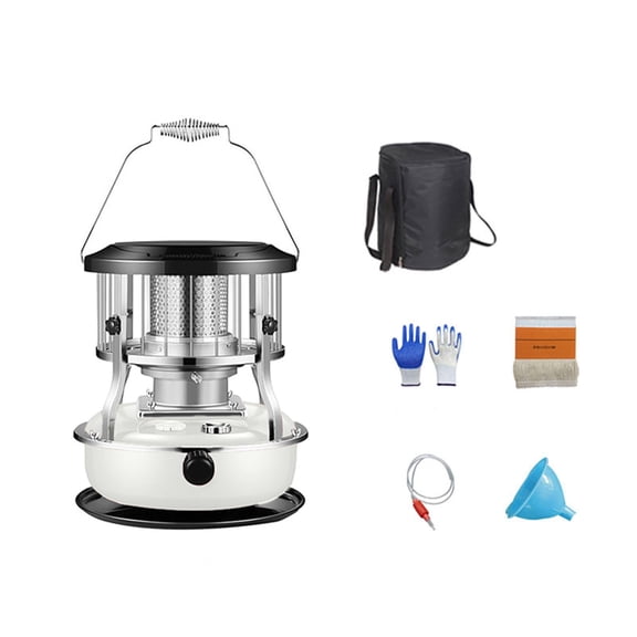 Non Electric Heaters for Indoor, Kerosene Heaters for Indoor Use, 2 in 1 Portable Kerosene Heater & Stove 9000 BTU Non-Electric Indoors Outdoor Heater, for Heating, Cooking (Metal chimney-A, 6L)