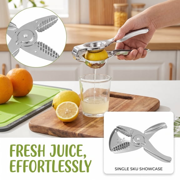 Non Electric Kitchen Fruit Extractor, Lemon Juicer Squeezer, Juicer Manual, Stainless Steel Juicer Hand Press, 6X4.5 in Easy Clean Manual Juice Squeezer Ideal for Pressing Lemons,