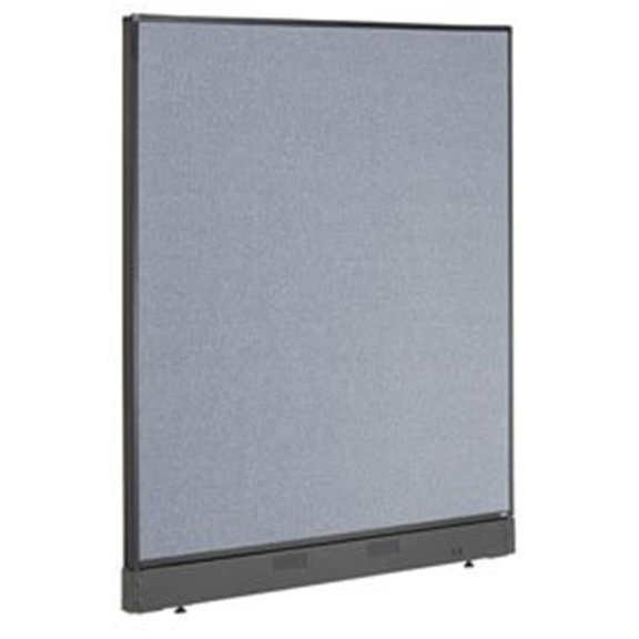 Non-Electric Office Partition Panel with Raceway - Blue - 48.25 x 46 in.