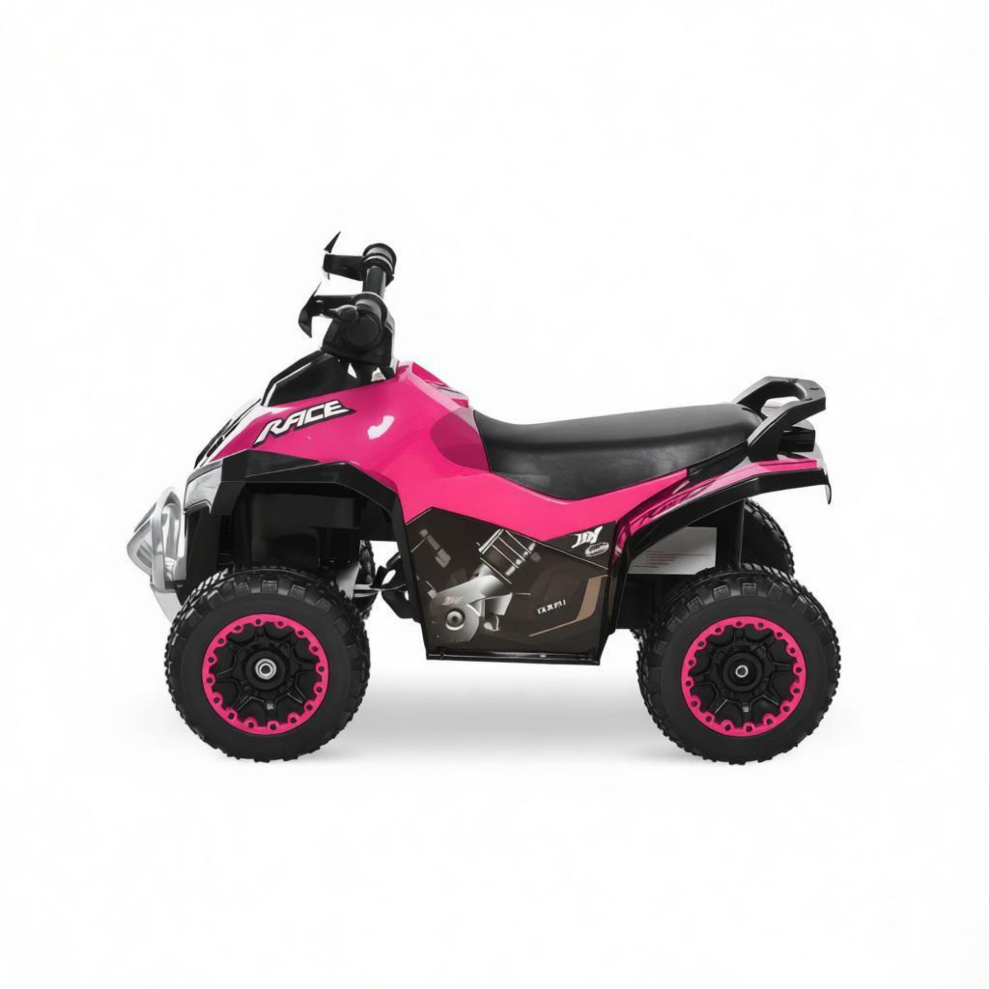 Non-Electric Toddler Ride-On Push Car, Foot-to-Floor Sliding Ride Racer ATV Toy with Music & Lights for 1.5-3 Year Old Kids, Pink