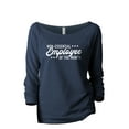thumbnail image 1 of Non-Essential Employee Of The Month Women's Fashion Slouchy 3/4 Sleeves Raglan Lightweight Sweatshirt Navy Medium, 1 of 3