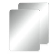 Non-Fragile Acrylic Mirrors 2 Pcs,Unbreakable Frameless Mirrors,Non-Fragile Small Mirrors,Locker Mirrors with Strong Magnetic Support,Scratch-Proof Mirrors for School Office Bathroom