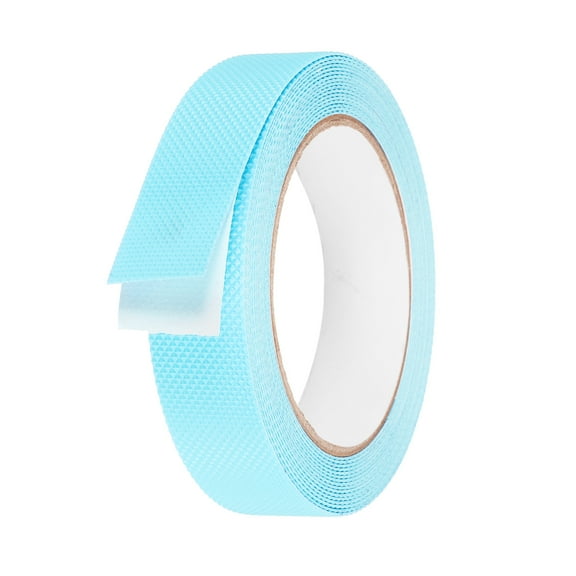 Non Grid Tape 1 in x 16.5ft PEVA Checkered Non Slip Skid Tape for Stairs Treads, Light Blue