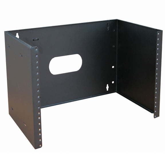 Quest Manufacturing Co. WB19-0712N, 7U, 19" Black Wall Mount Bracket, Non-Hinged