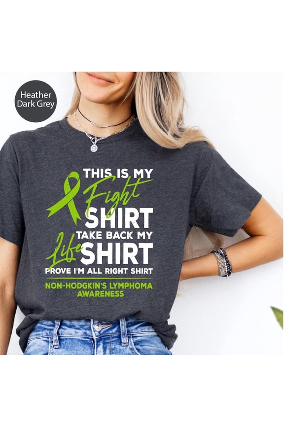 Non-Hodgkin's Lymphoma Awareness Shirt: Green Ribbon Cancer Fighter Tee SWEATSHIRT All Size S-5XL