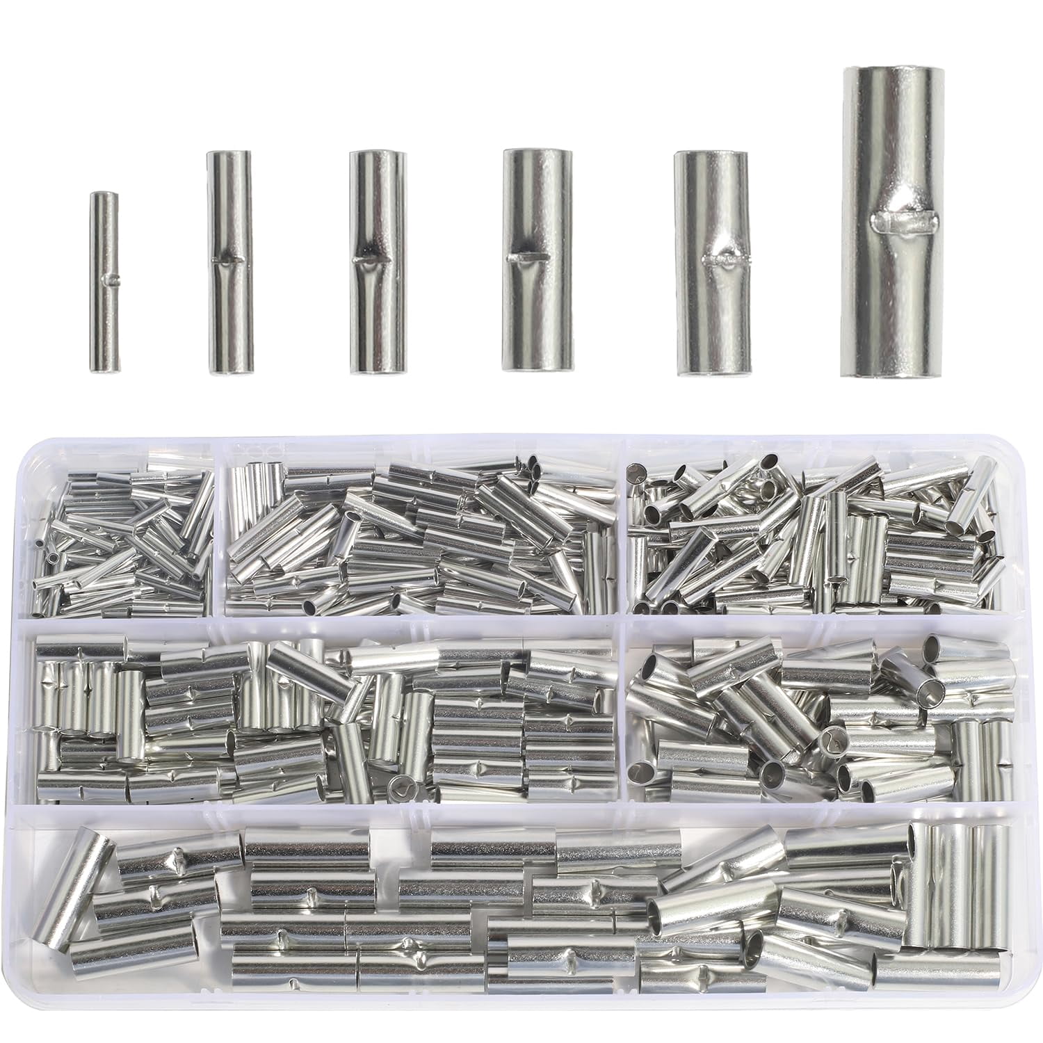 Non Insulated Butt Connectors Kit Wiring Pure Copper AWG24-8 Wire Crimp