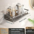 thumbnail image 1 of Non-Invasive Suction Cup Shower Storage - 11.81-In 15.75-In Gray Metal Bathroom Organizer, 2-Tier Easy Setup & Removable Design, Shelves, 1 of 12