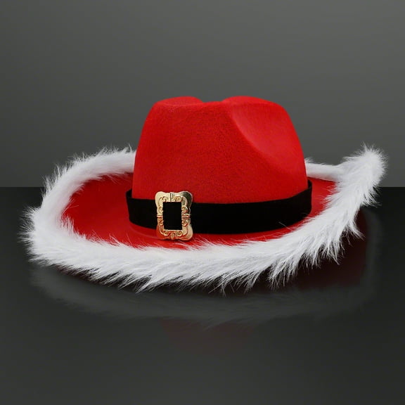 Non-Light Up Santa Cowboy Hat