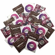 Non-Lubricated Sampler Pack with Silver Lunamax Pocket Case Lifestyles, Atlas, Trustex Latex Condoms-24 Count