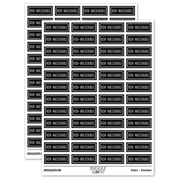 Non-Machinable Double Line Letter Mail Package Sticker Set - Black - Matte Finish - 1.25" Mini