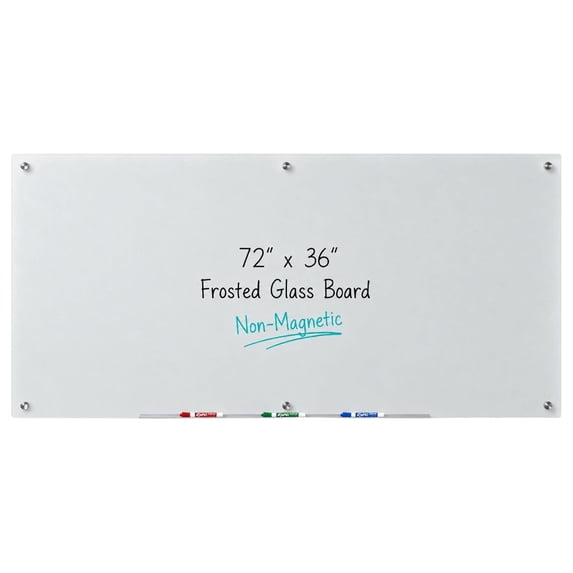 Server Users Non-Magnetic Glass Dry-Erase Board 72 x 36 Inch Frosted Surface Wall ...