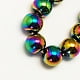 Non-Magnetic Hematite Beads Strands Color Plated Grade A Round Colorful