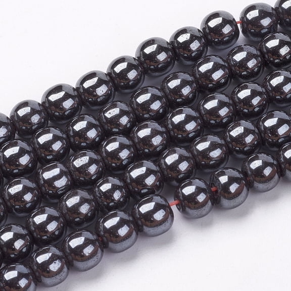 Non-Magnetic Hematite Beads Strands Round 6mm Hole: 1.5mm about 68~72pcs/strand 16inch DIY