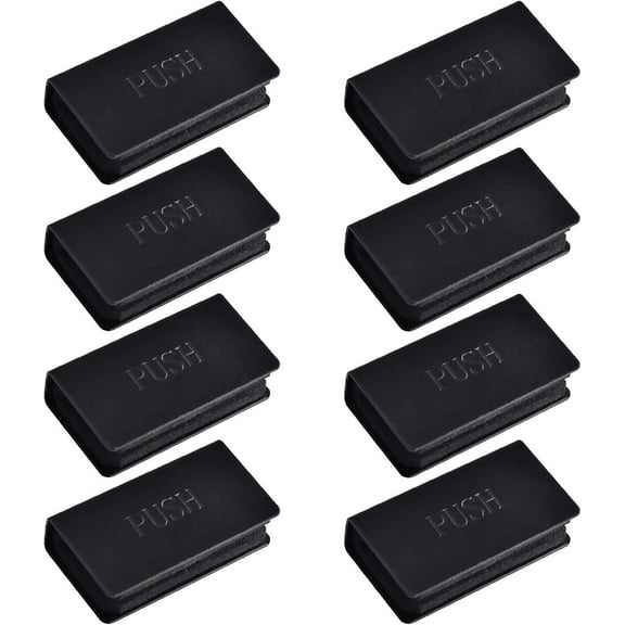 Non Magnetic Latch Clamp, 8Pcs Adjustable Frameless Glass Clip Magnetic Door Touch Clamp Rectangular Metal Glass Door Clamps, Glass Cabinet Latch Clamp for 3-6mm Thick Glass Door (Black)