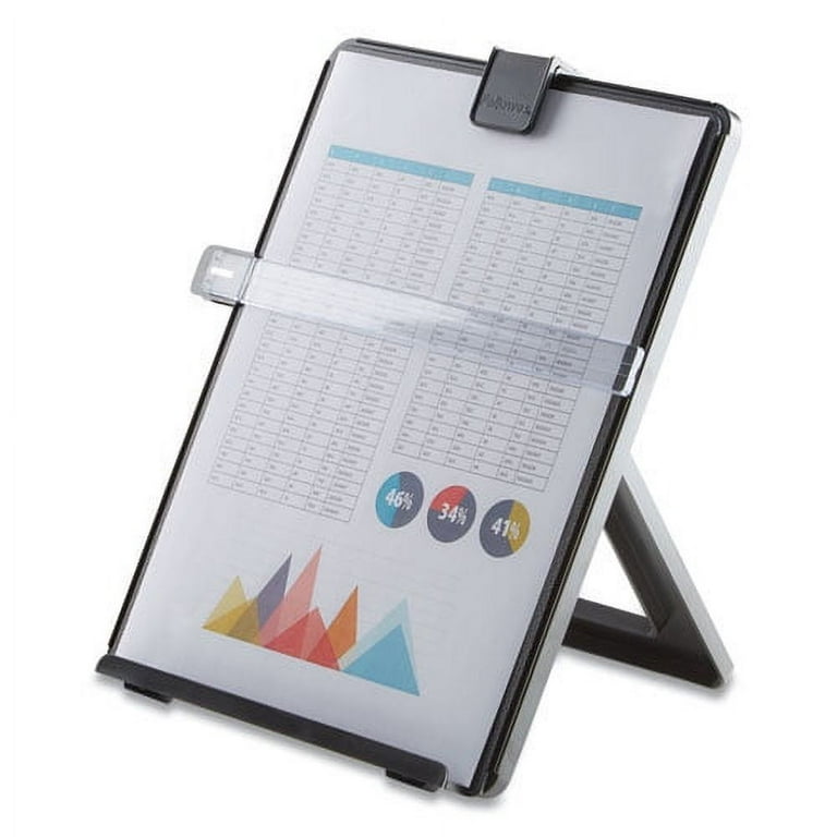 Non-Magnetic Letter-Size Desktop Copyholder, 125 Sheet Capacity, Plastic, Black Non-Magnetic Letter-Size Desktop Copyholder, 125 Sheet Capacity, Plastic, Black