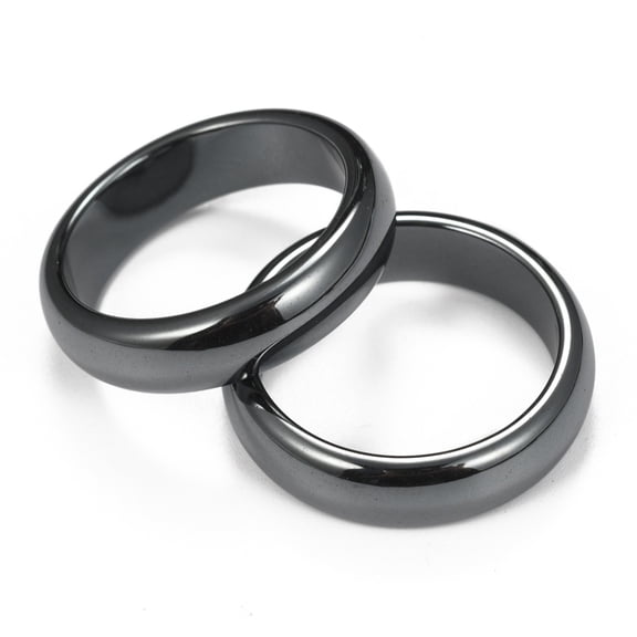 Non-Magnetic Synthetic Hematite Finger Rings Black 20mm
