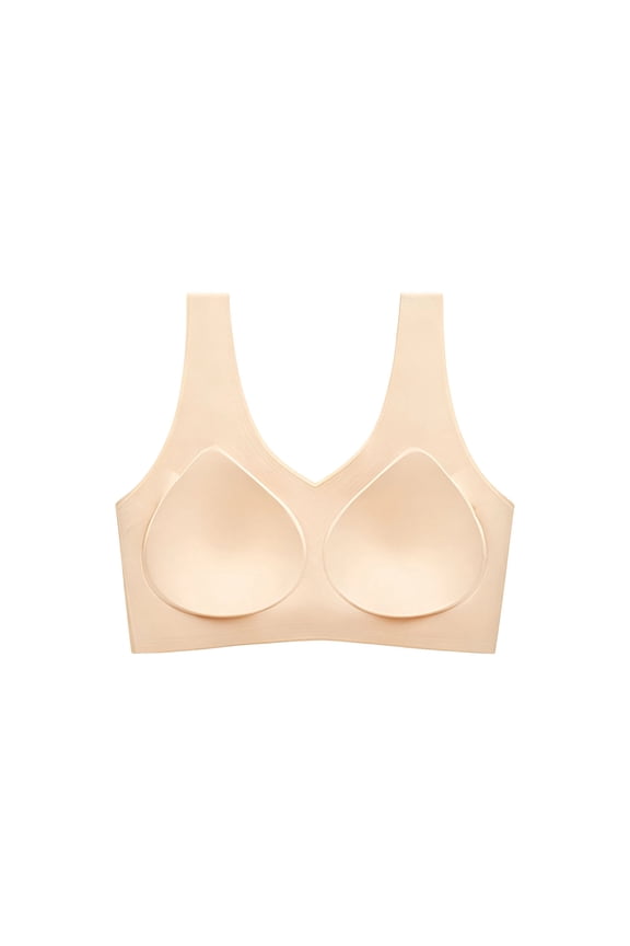 Non-Mark Bra Vest U-Shaped Beauty Back Crewneck Soft Support Wireless Underwear Beige L