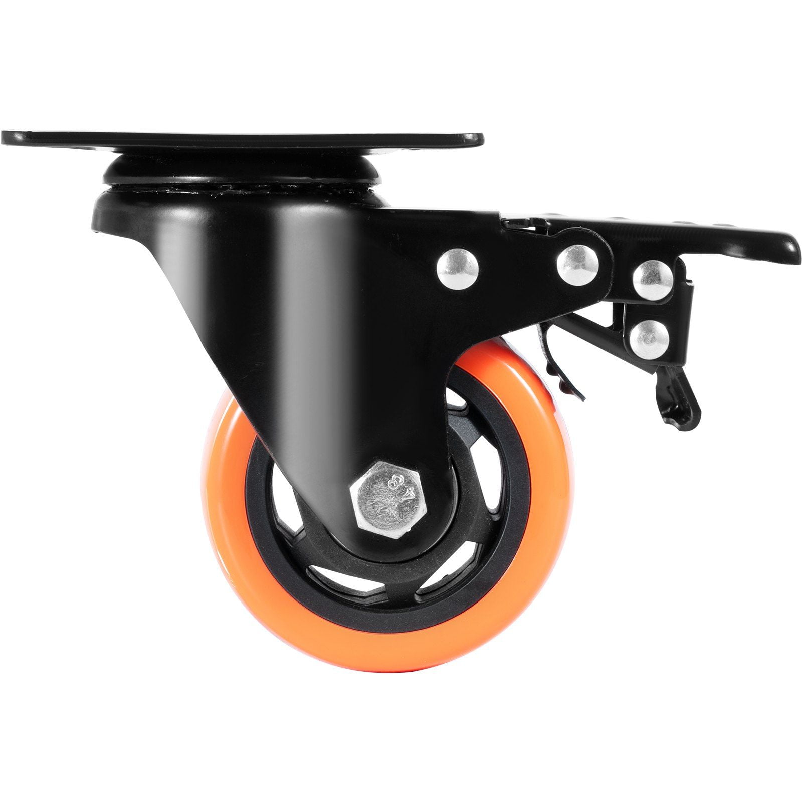 HOLKIE Heavy Duty 3 Inch Locking Stem Caster Wheels, Set Of 4, Black - View #14
