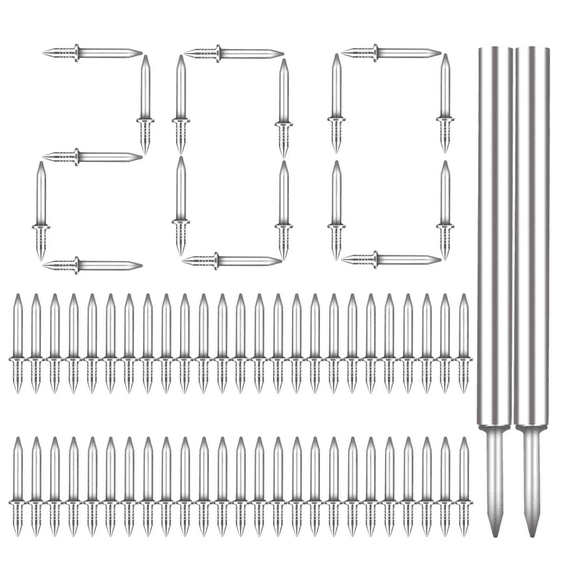 Double Headed Invisible Fastener Nails – Seamless Skirting & Baseboard Hardware with Sleeve Tool, Ideal for Solid Wood Trim & Molding 200PC