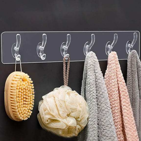 Non-Marking Swivel Hooks, 6-Branch Towel Hooks, Bathroom Tiles No-Punch Claw Hooks, Strong Adhesive Wall Hooks, Kitchen Bedroom Hanging Hooks, Multi-Use Storage Hooks