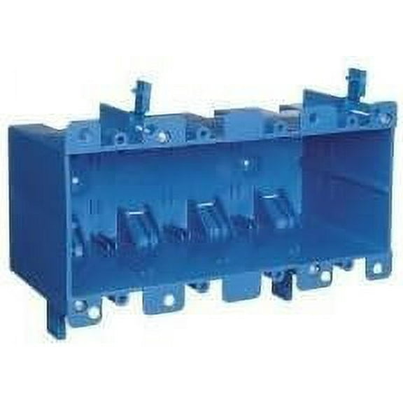 Carlon 4 Gang Old Work Box - Non Metallic Polyvinyl Chloride - Blue