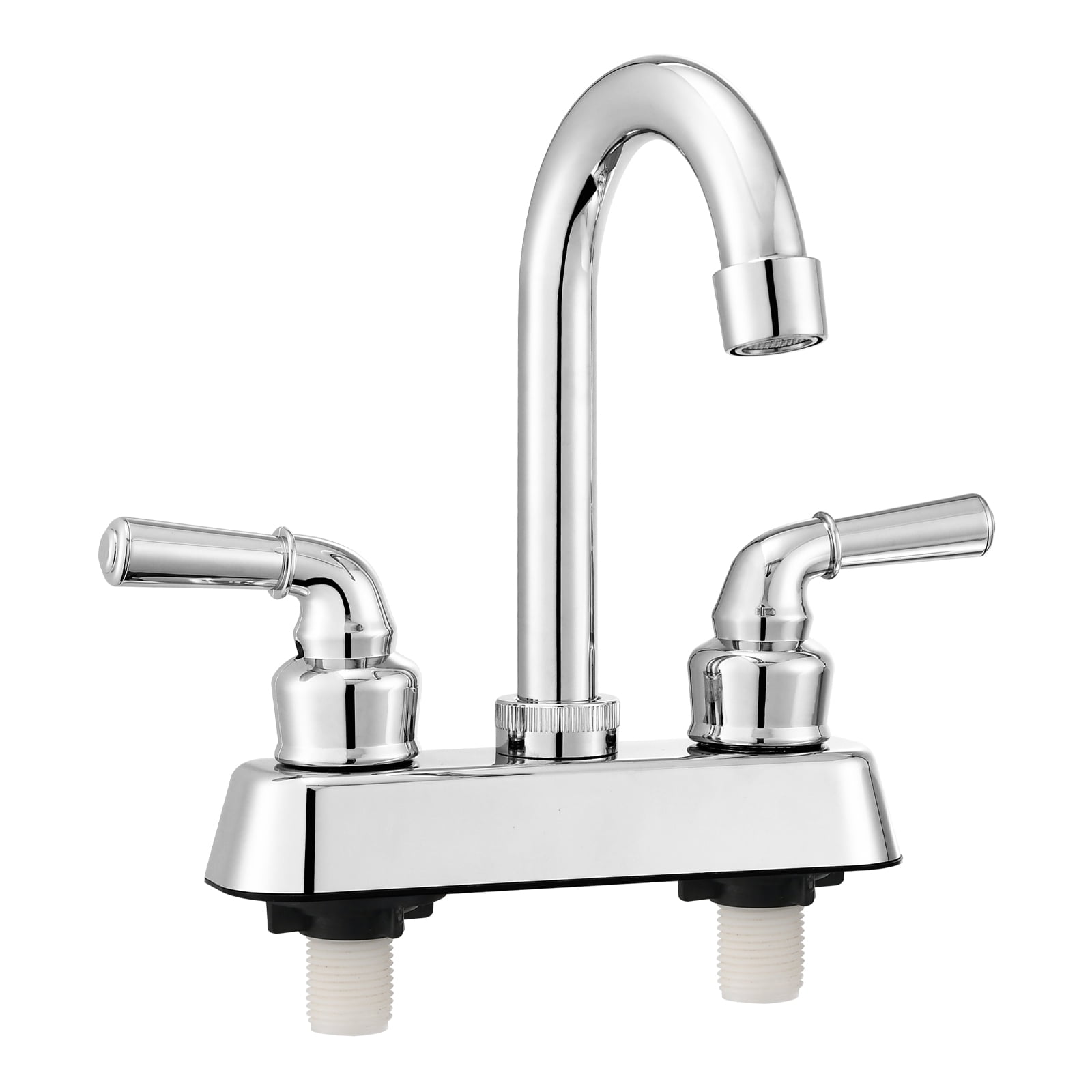 Non-Metallic Bathroom Faucet 4 inch,RV Bathroom Sink Faucet Without Hoses 3 Hole ABS Plastic Lavatory Faucets,Chorme