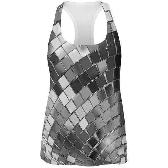 Non-Metallic Disco Ball All Over Womens Work Out Tank Top Multi X-LG