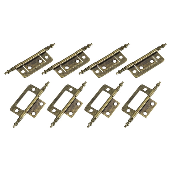Non-Mortise Hinges, 8pcs Iron Butt Hinge Cabinet Hinges Door Hinges, Bronze